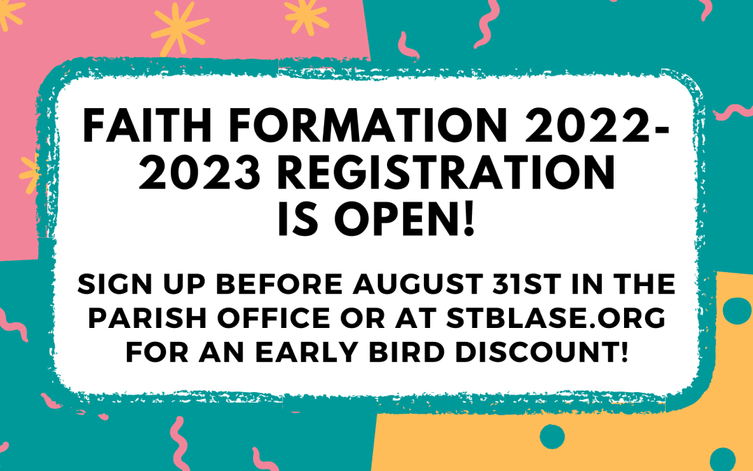 Faith Formation 2022-2023 Registration